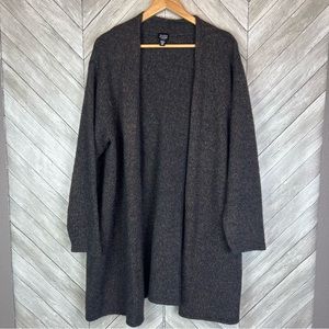Eileen Fisher Open Front Wool Blend Cardigan
